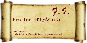 Freiler Ifigénia névjegykártya